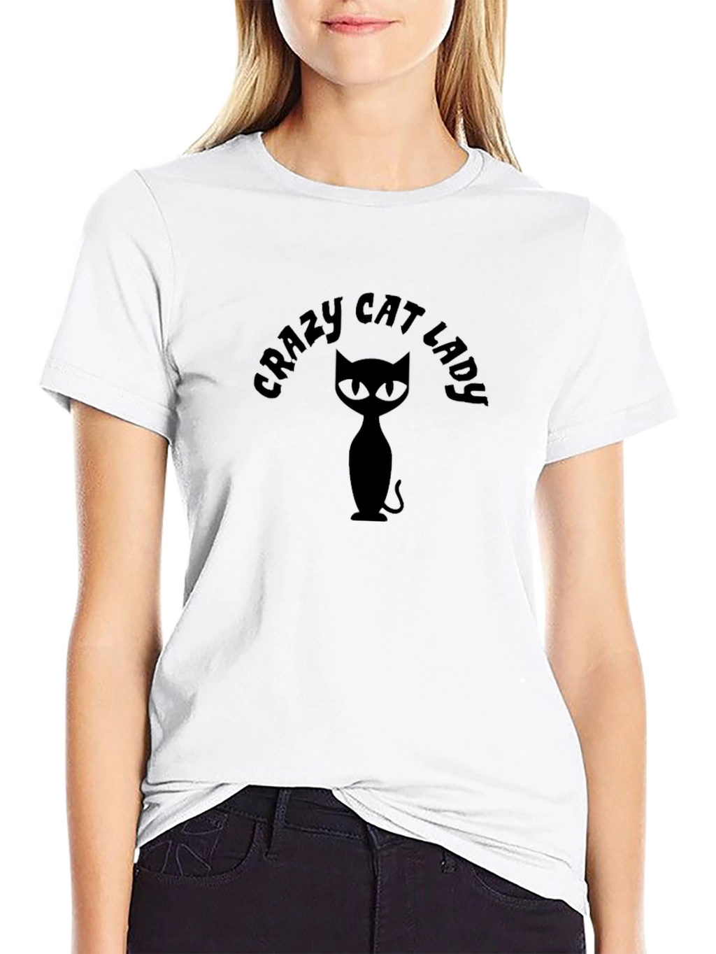 Crazy Cat Lady T-Shirt - Black Cat Graphic Tee
