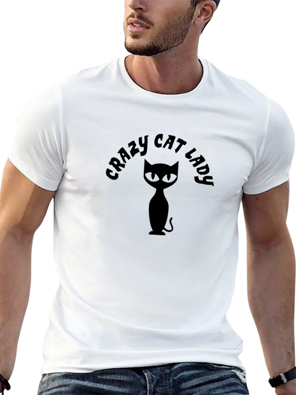 Crazy Cat Lady T-Shirt - Black Cat Graphic Tee