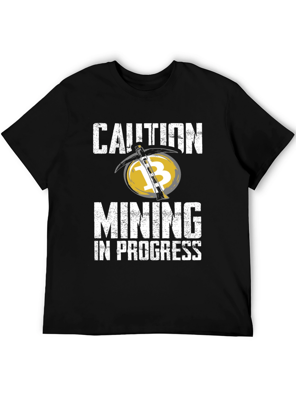 Caution Mining in Progress Black T-Shirt