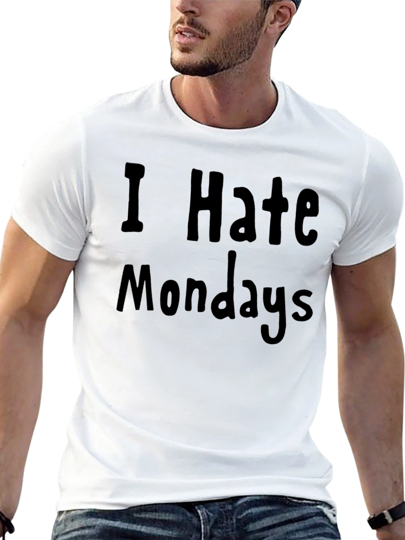 I Hate Mondays Graphic Tee - Black Cotton T-Shirt