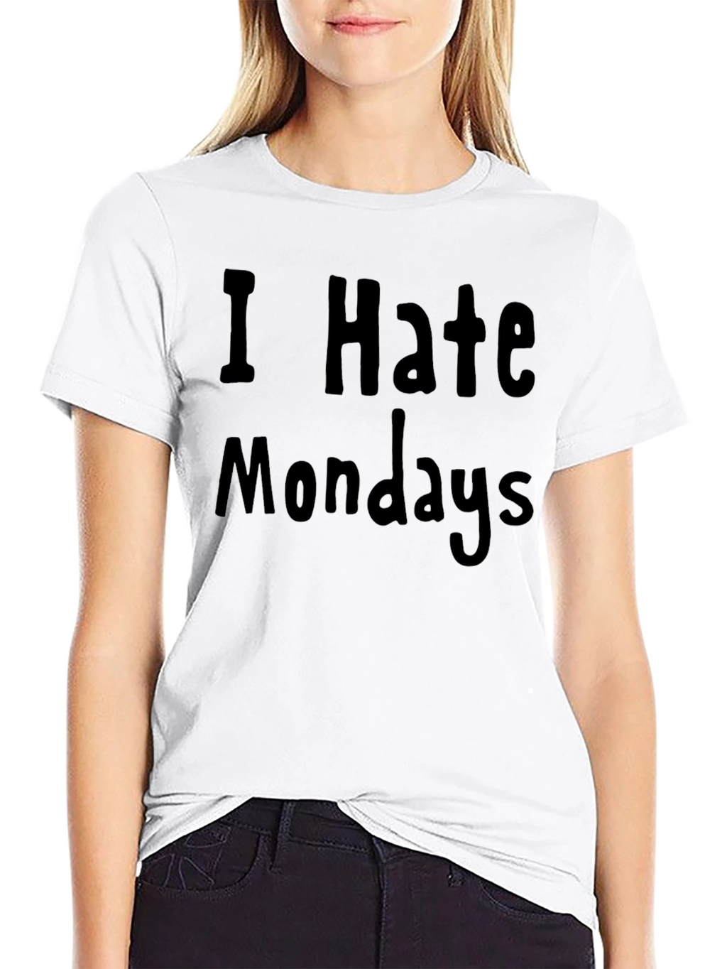 I Hate Mondays Graphic Tee - Black Cotton T-Shirt