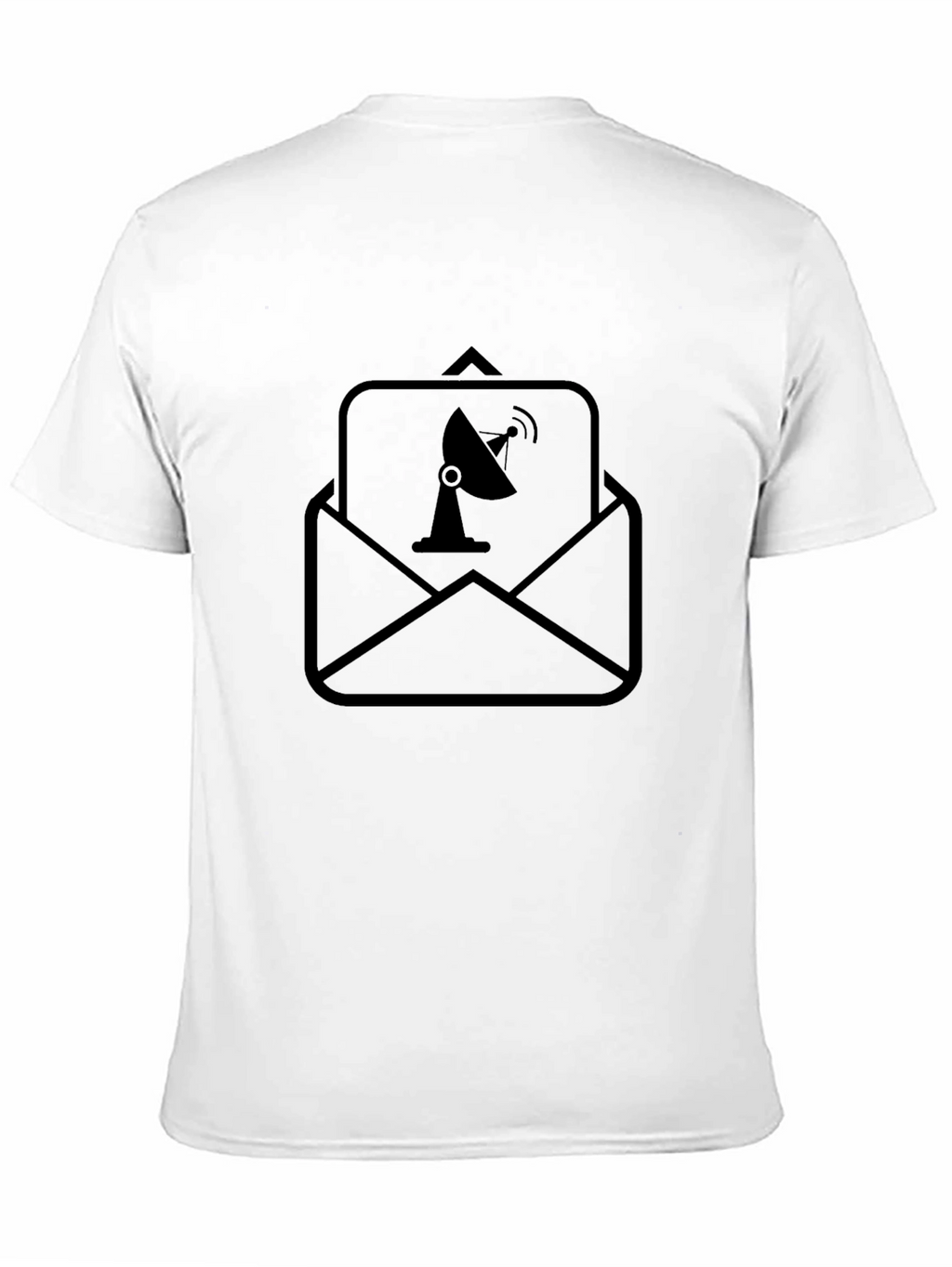 Satellite Mail Black T-Shirt - Modern Graphic Tee