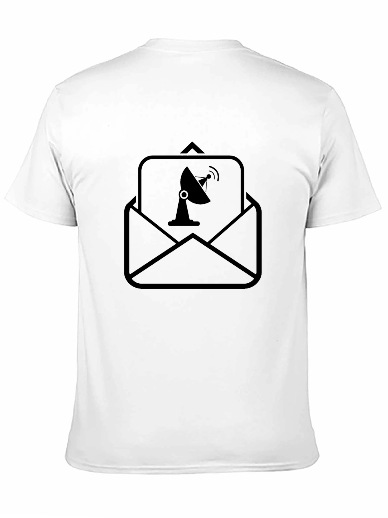 Satellite Mail Black T-Shirt - Modern Graphic Tee