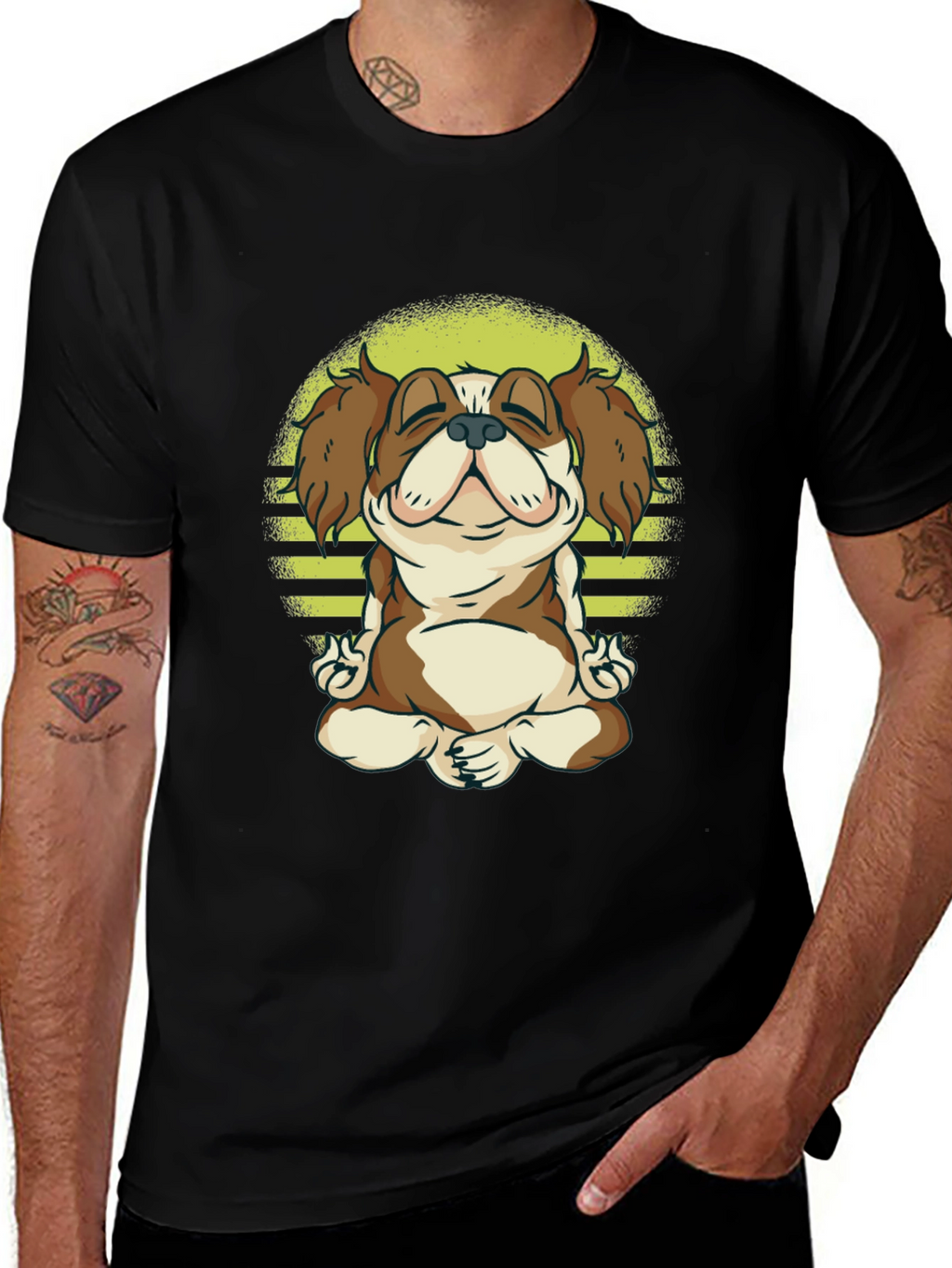 Zen Dog Tee: Meditating Canine Graphic T-Shirt