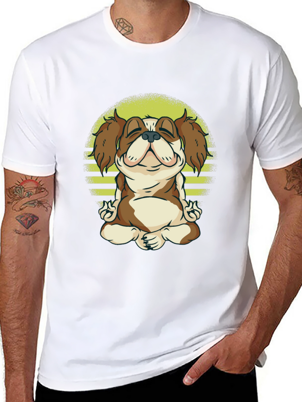 Zen Dog Tee: Meditating Canine Graphic T-Shirt