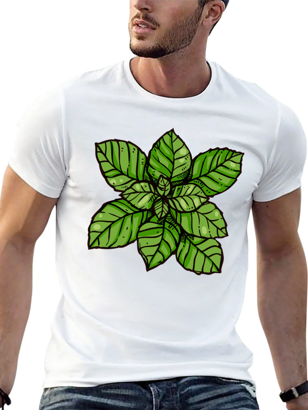 Basil Plant Graphic Tee - Black T-Shirt
