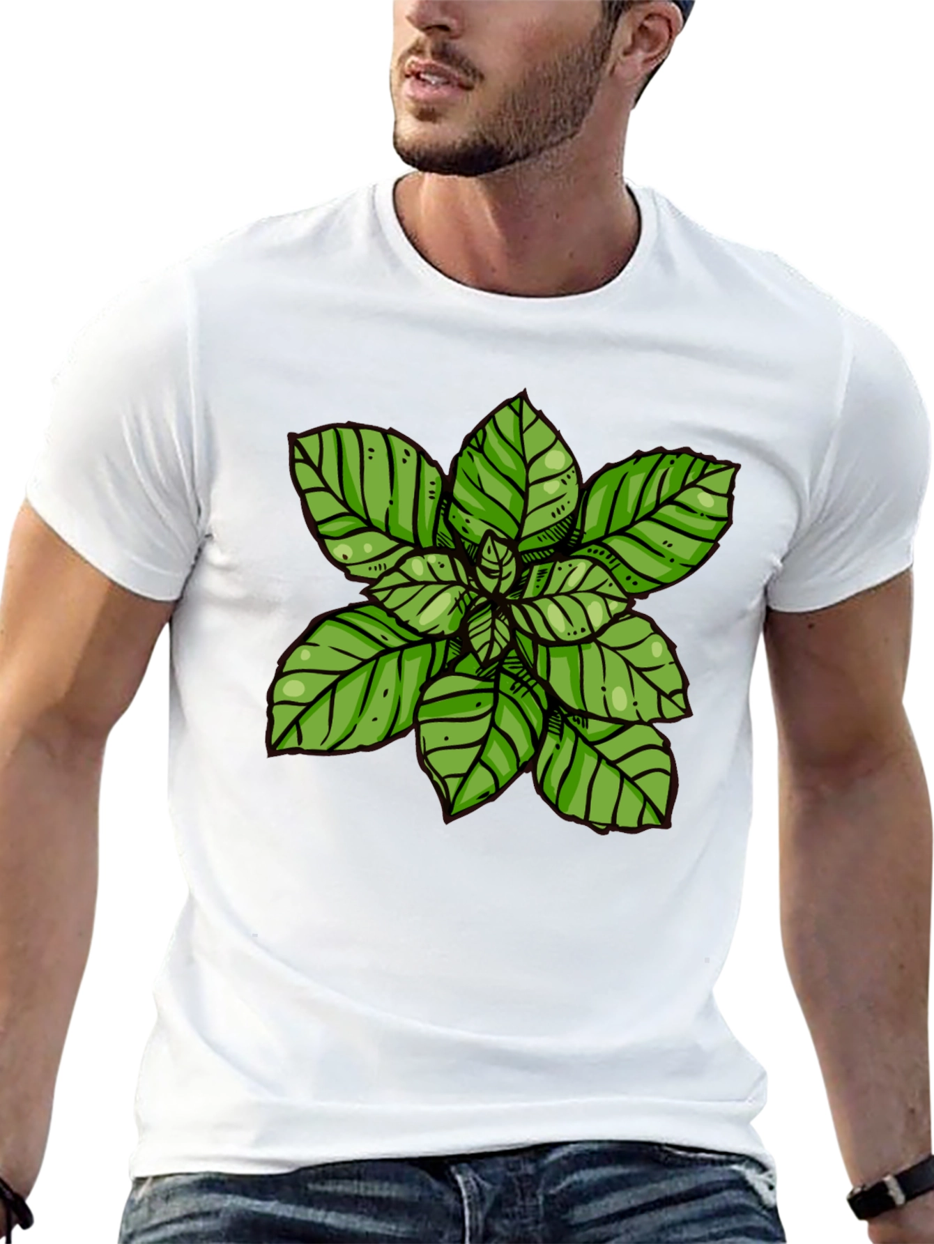 Basil Plant Graphic Tee - Black T-Shirt