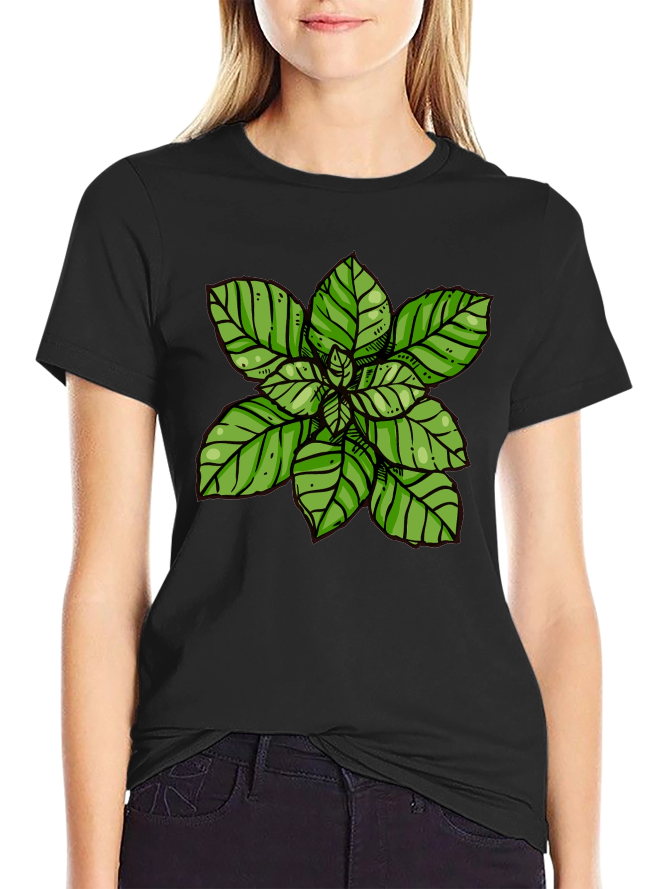 Basil Plant Graphic Tee - Black T-Shirt