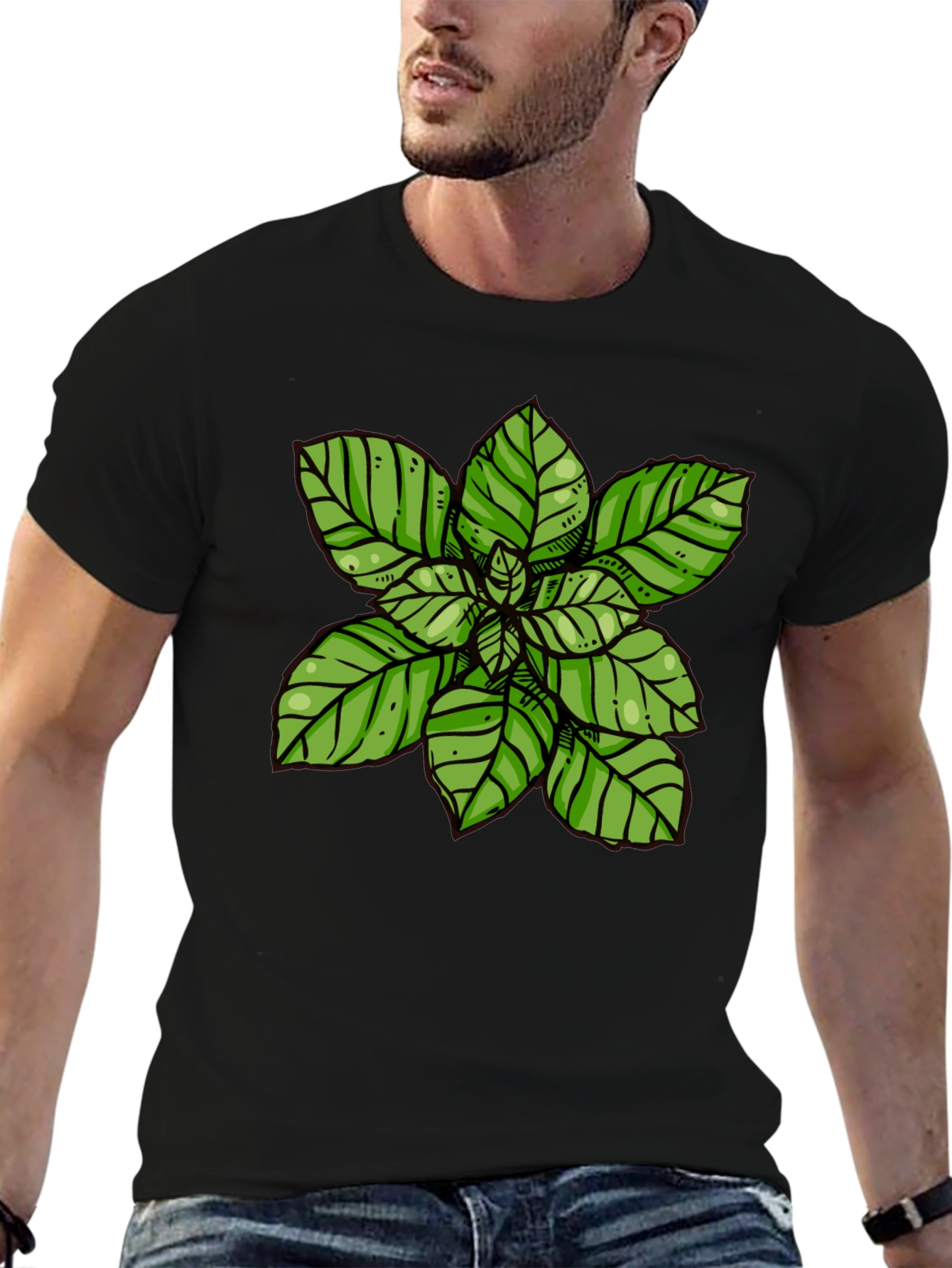 Basil Plant Graphic Tee - Black T-Shirt