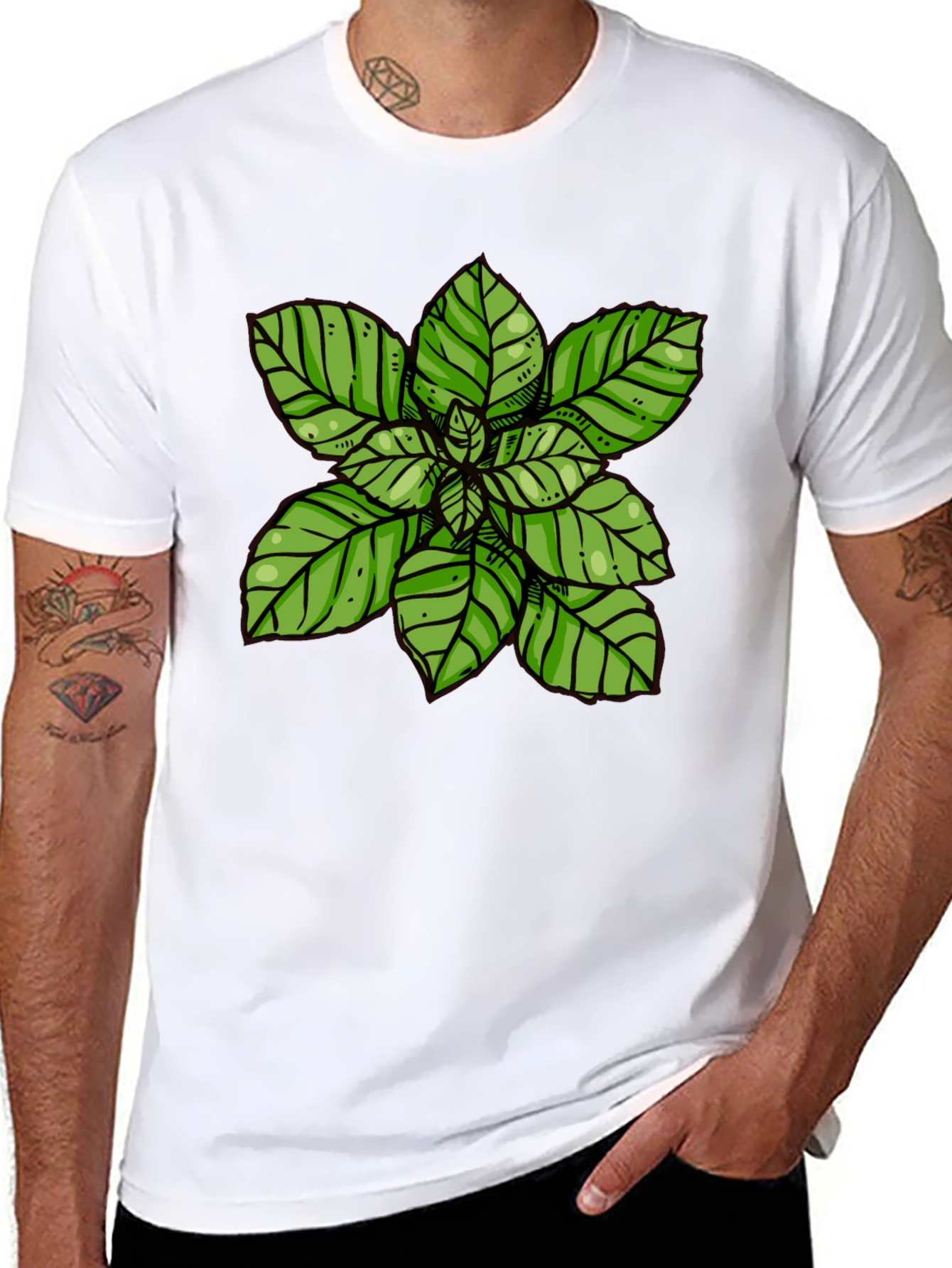 Basil Plant Graphic Tee - Black T-Shirt