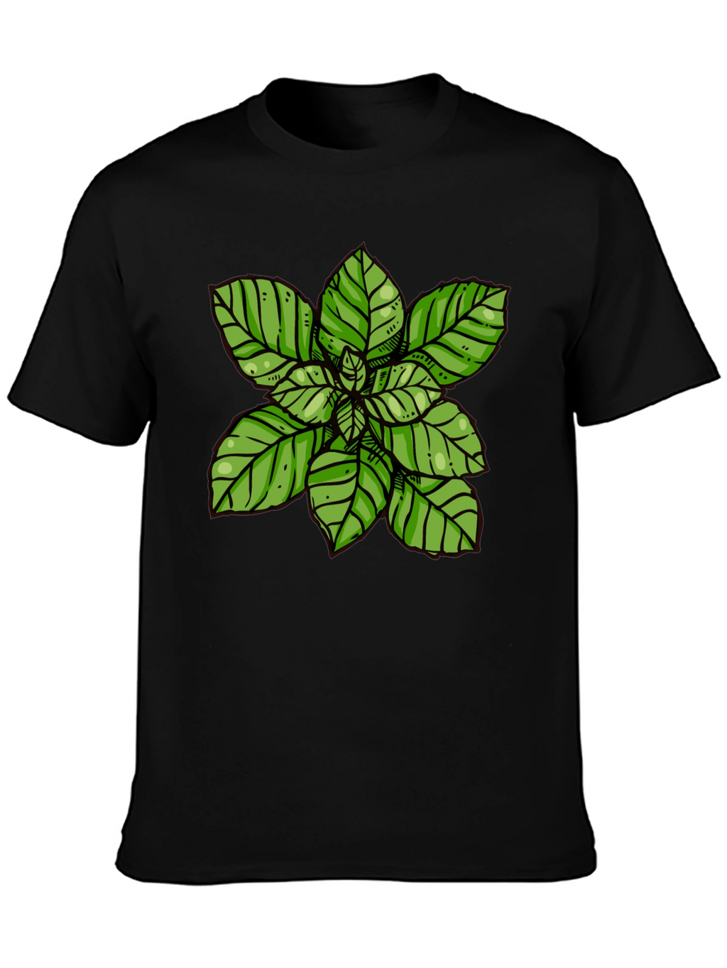 Basil Plant Graphic Tee - Black T-Shirt