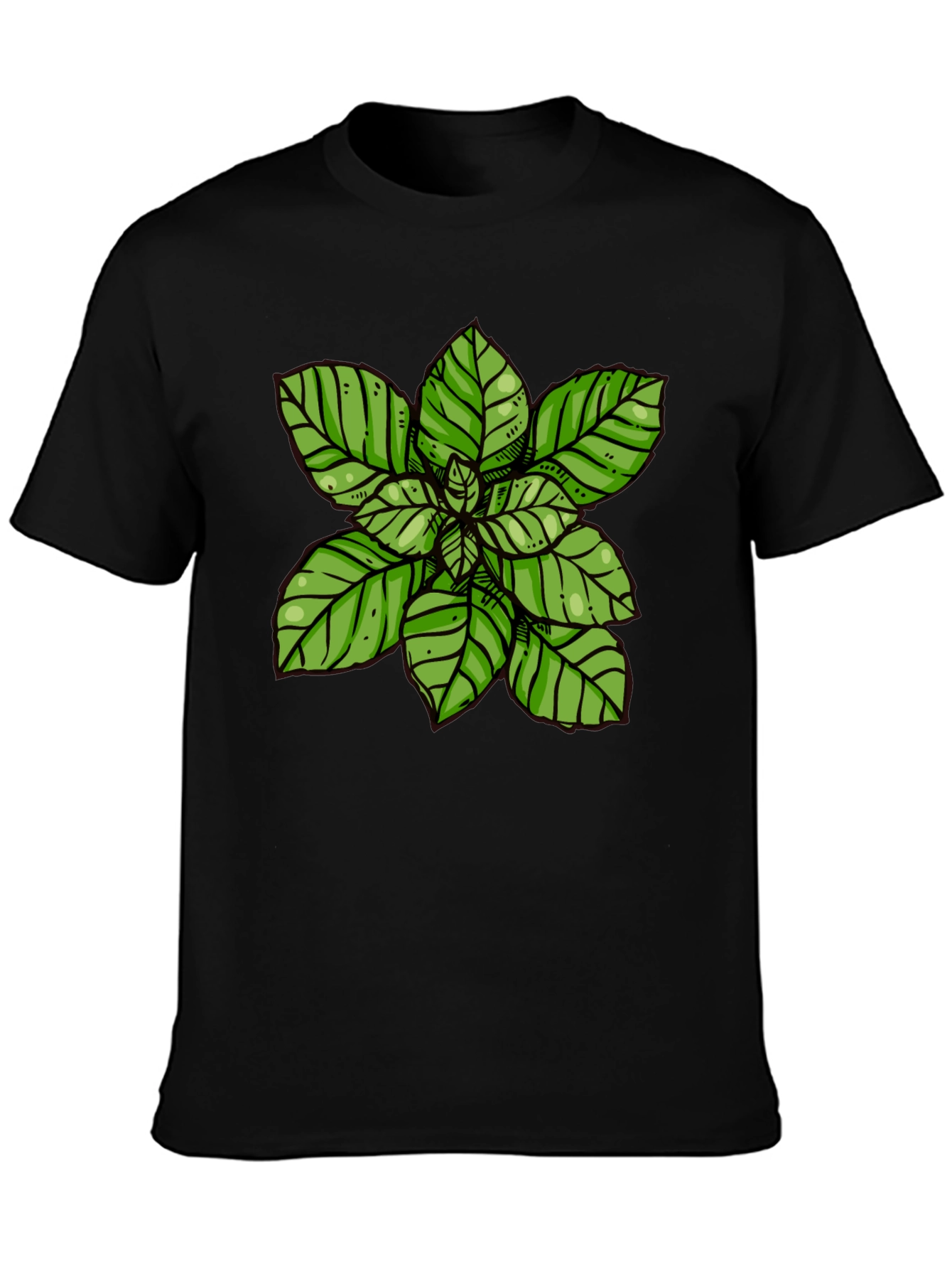Basil Plant Graphic Tee - Black T-Shirt