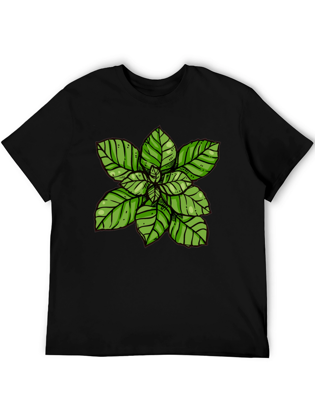 Basil Plant Graphic Tee - Black T-Shirt