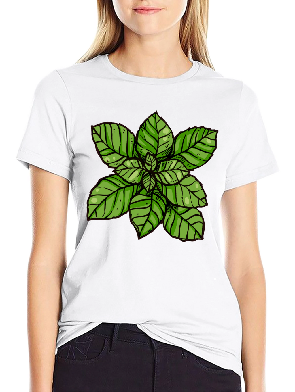 Basil Plant Graphic Tee - Black T-Shirt