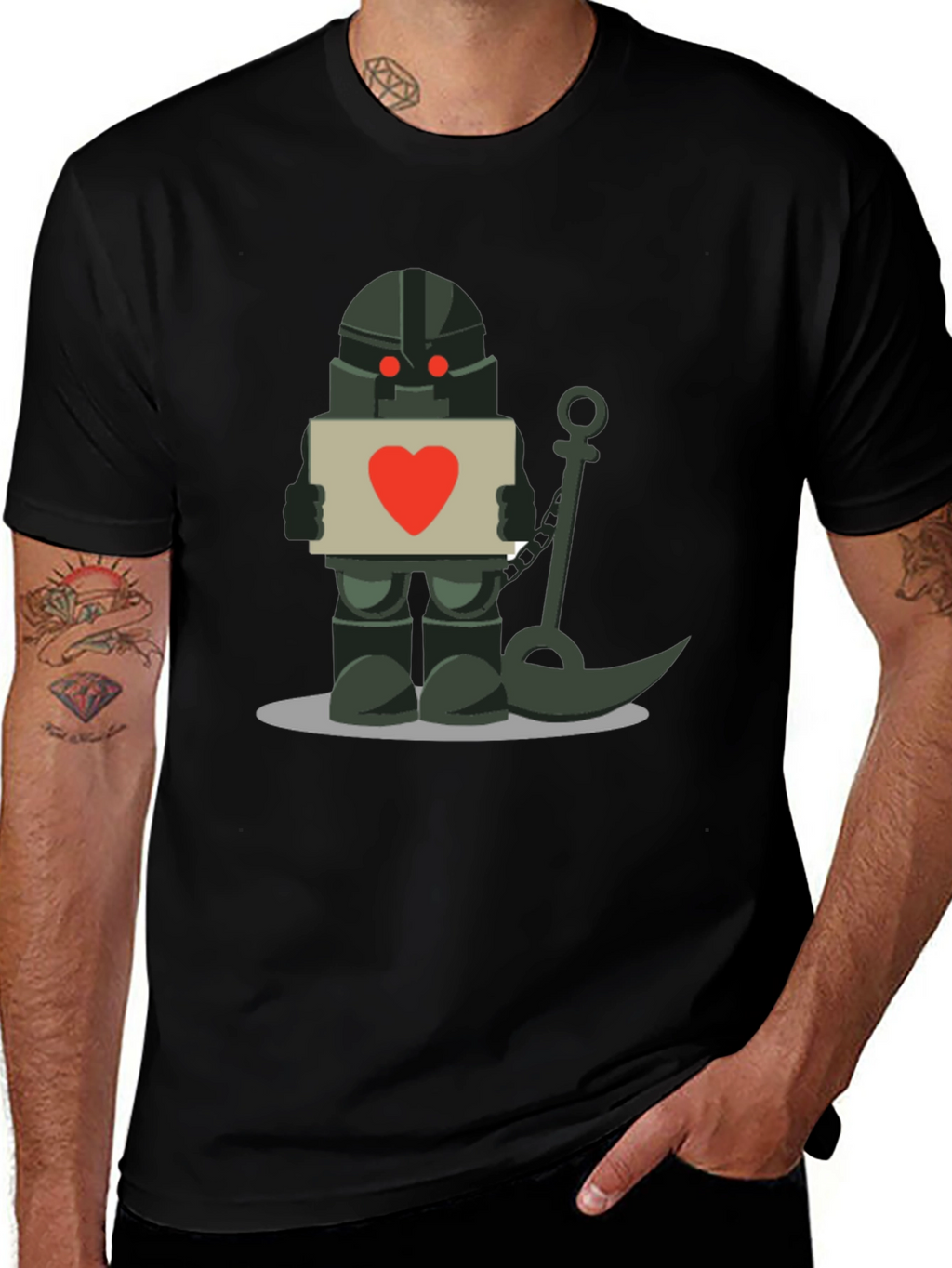 Robot Knight with Heart Sign T-Shirt