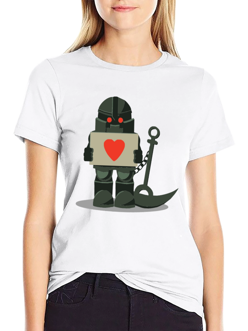 Robot Knight with Heart Sign T-Shirt