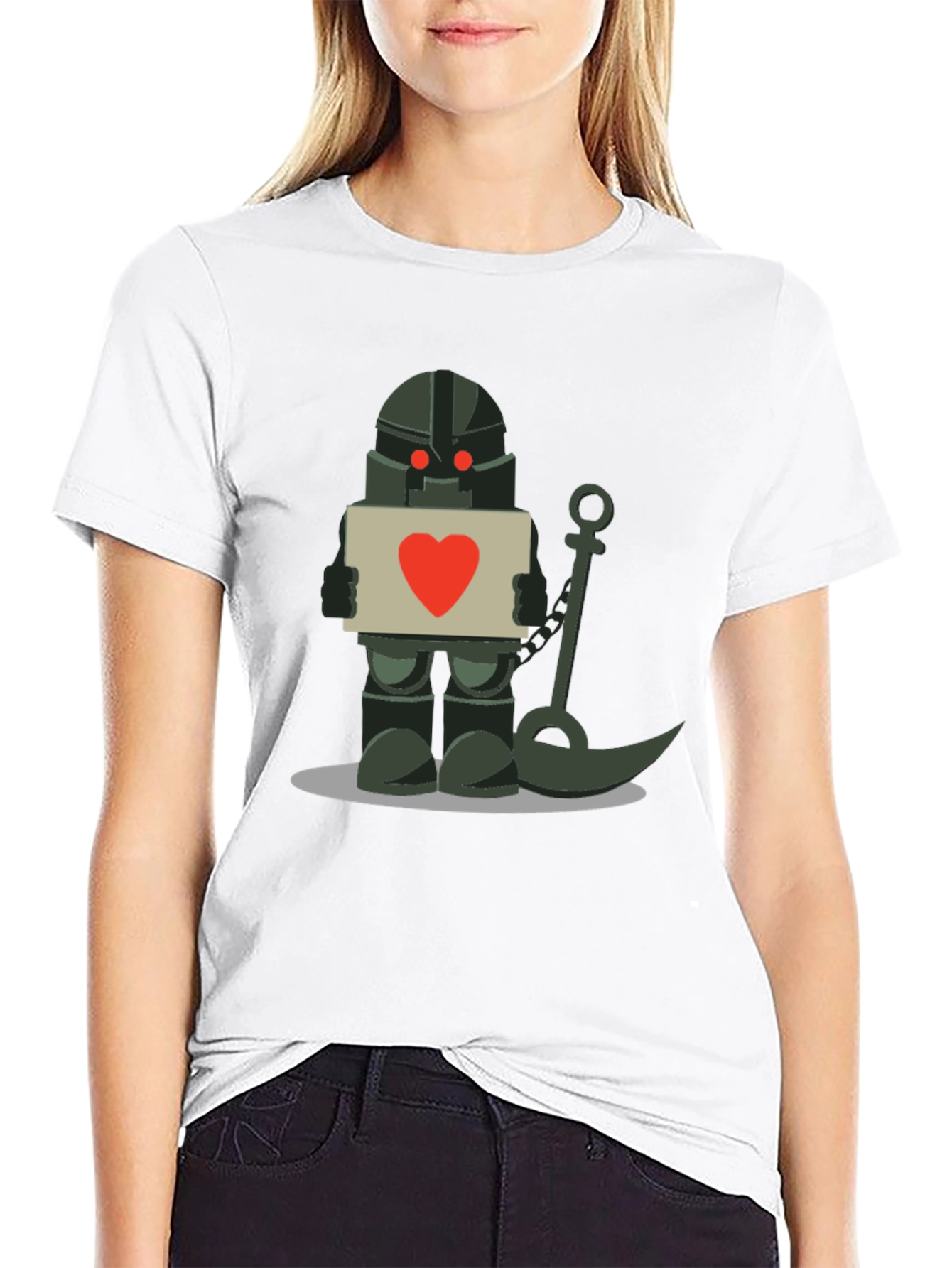 Robot Knight with Heart Sign T-Shirt