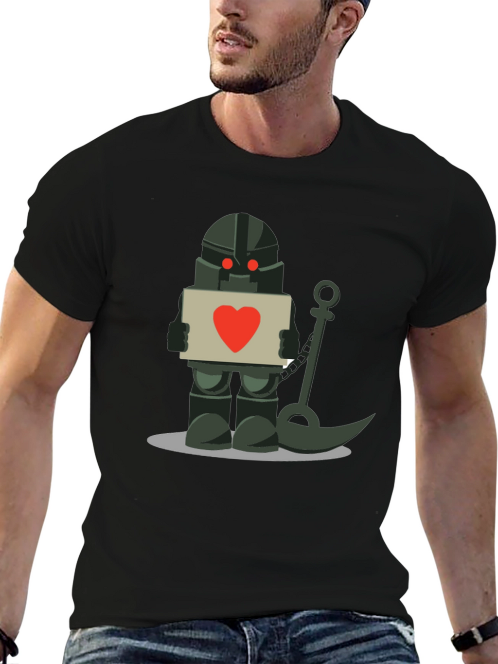 Robot Knight with Heart Sign T-Shirt