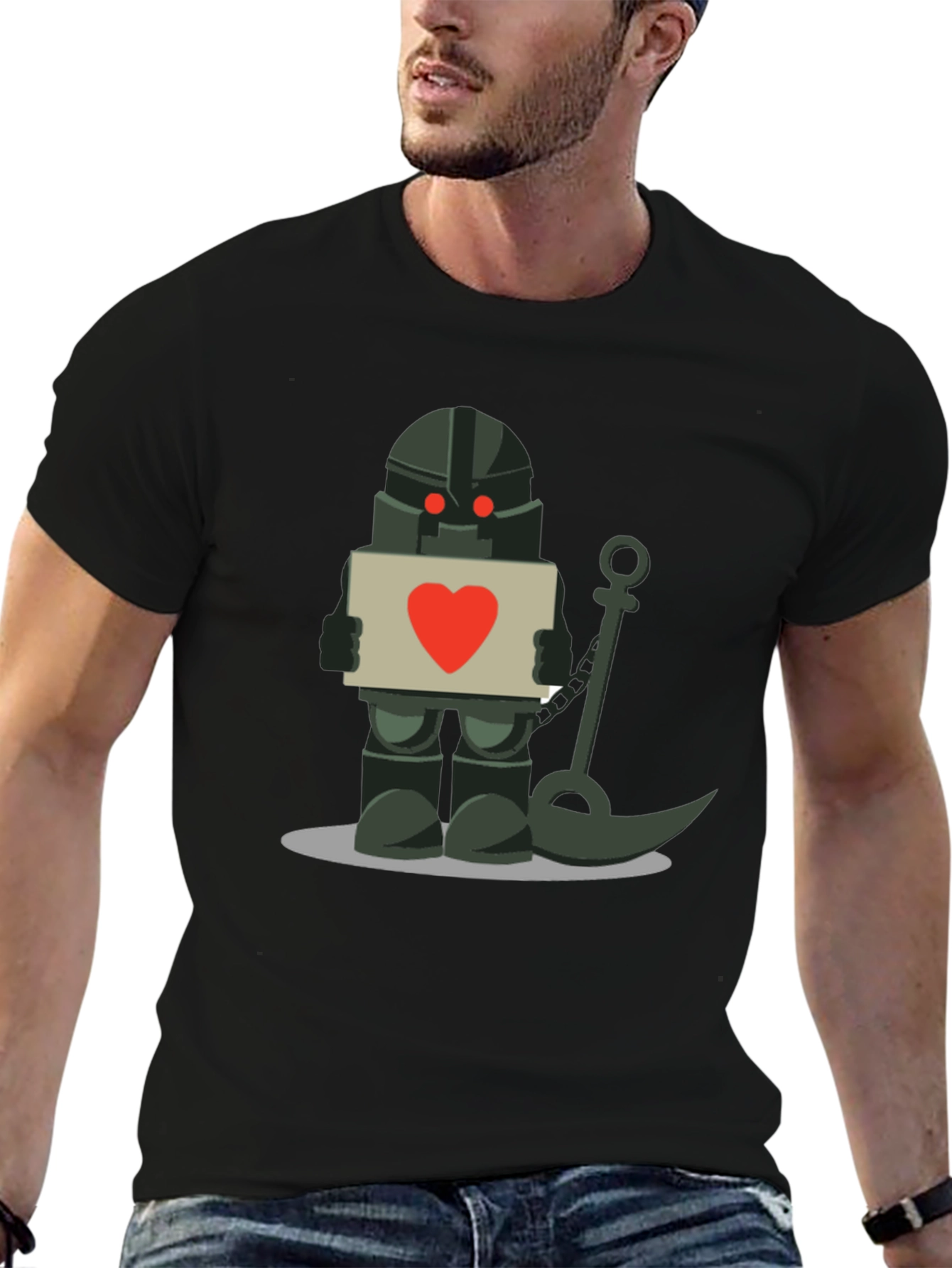 Robot Knight with Heart Sign T-Shirt