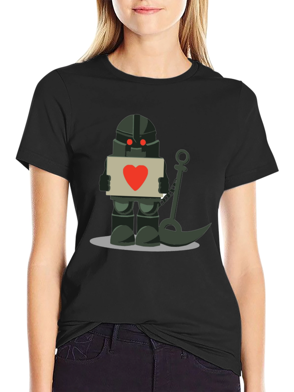 Robot Knight with Heart Sign T-Shirt
