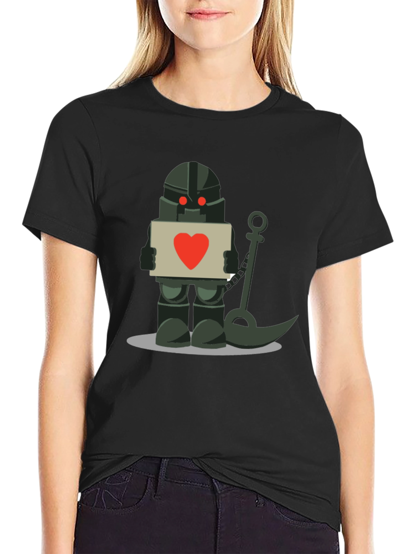 Robot Knight with Heart Sign T-Shirt