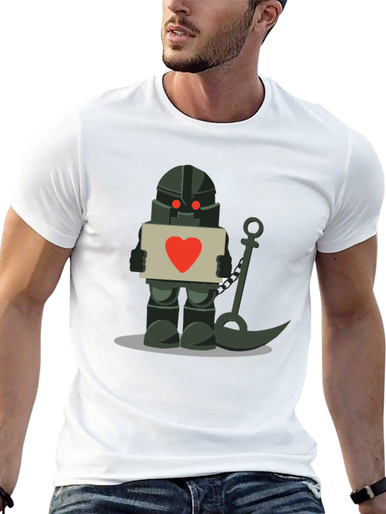 Robot Knight with Heart Sign T-Shirt