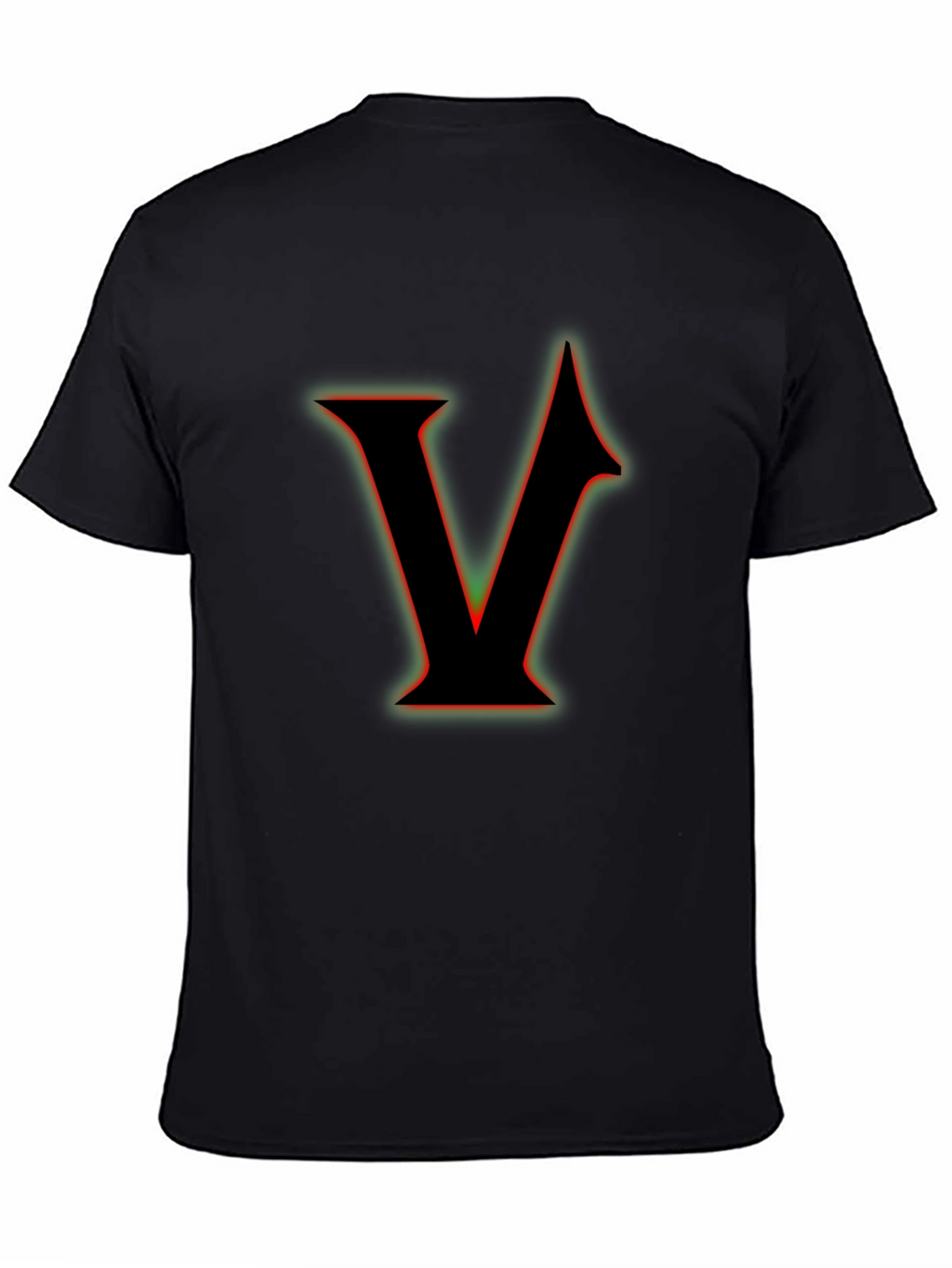 Letter V Graphic T-Shirt - Black