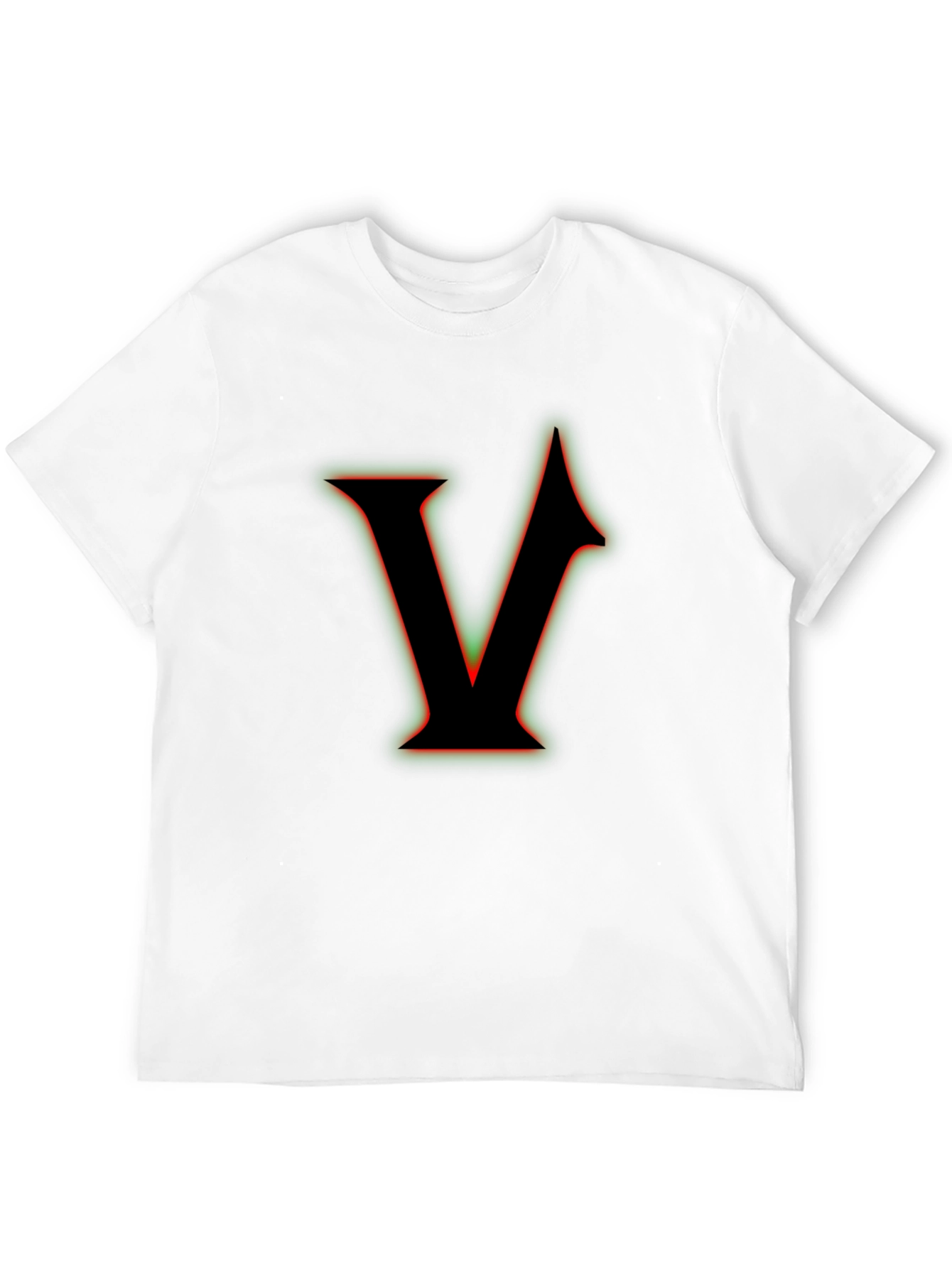 Letter V Graphic T-Shirt - Black
