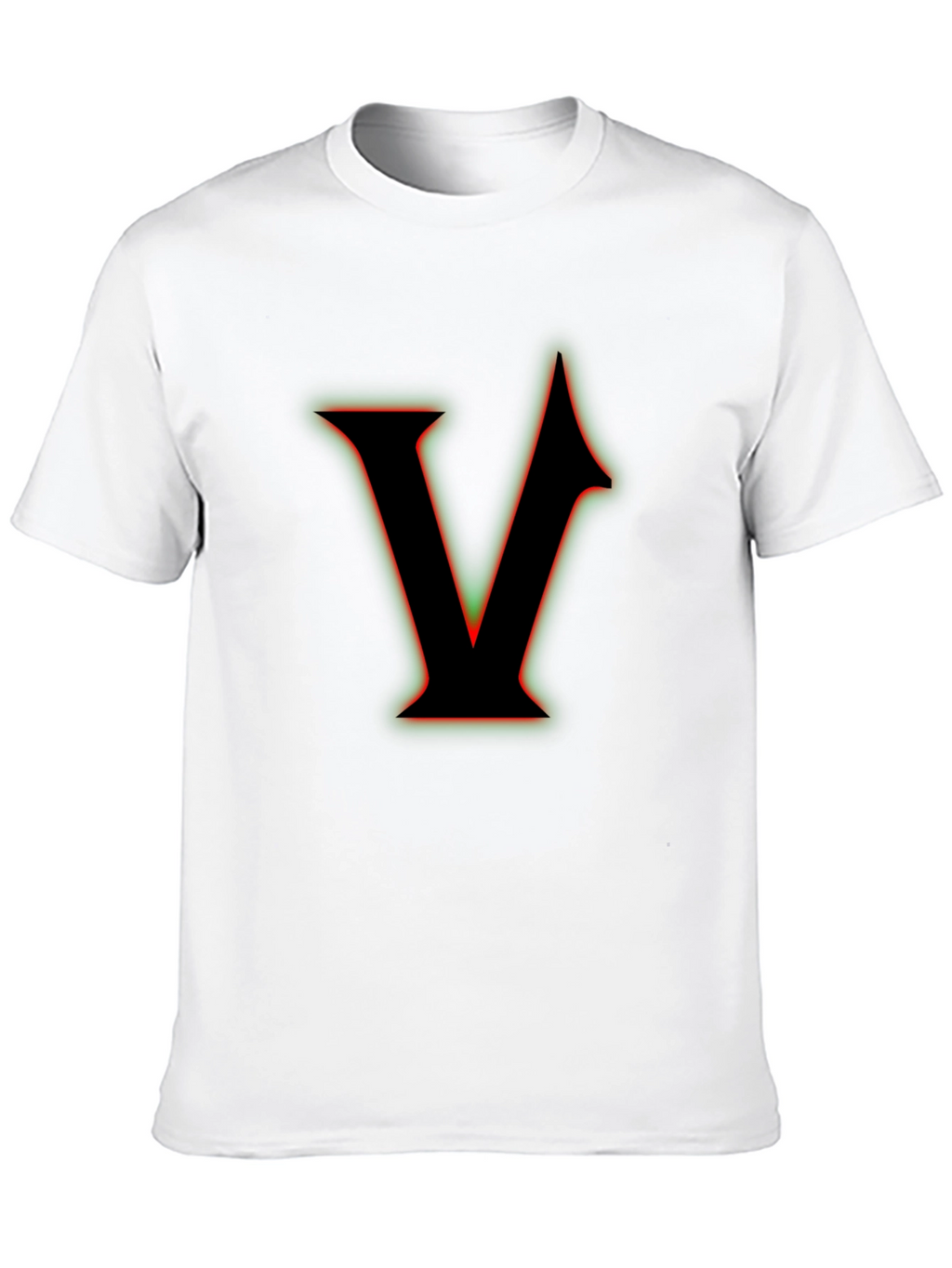 Letter V Graphic T-Shirt - Black