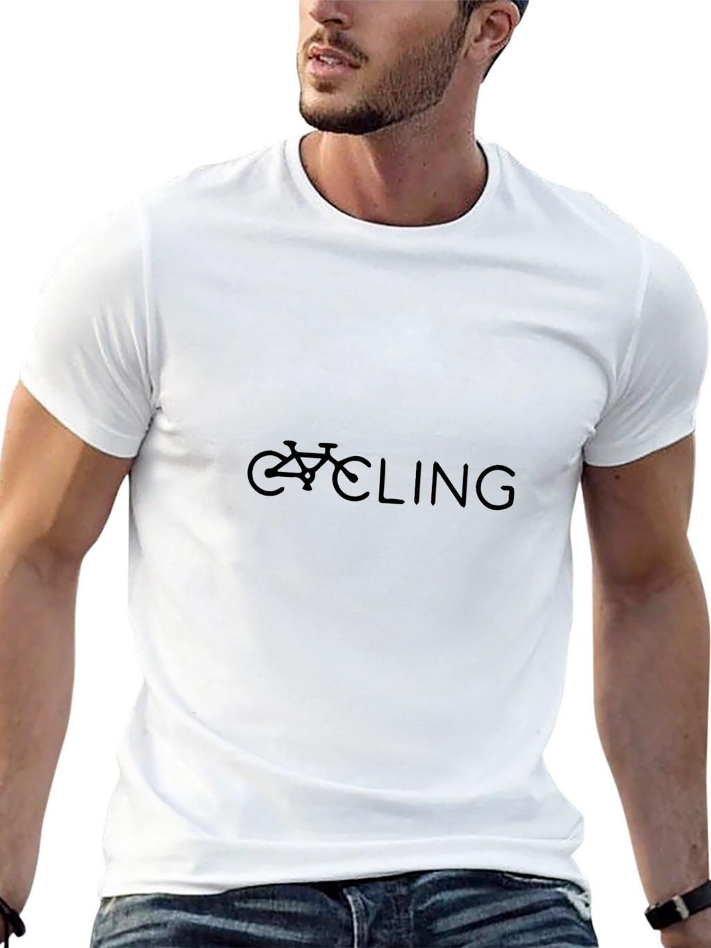Cycling Graphic Print Crew Neck T-Shirt