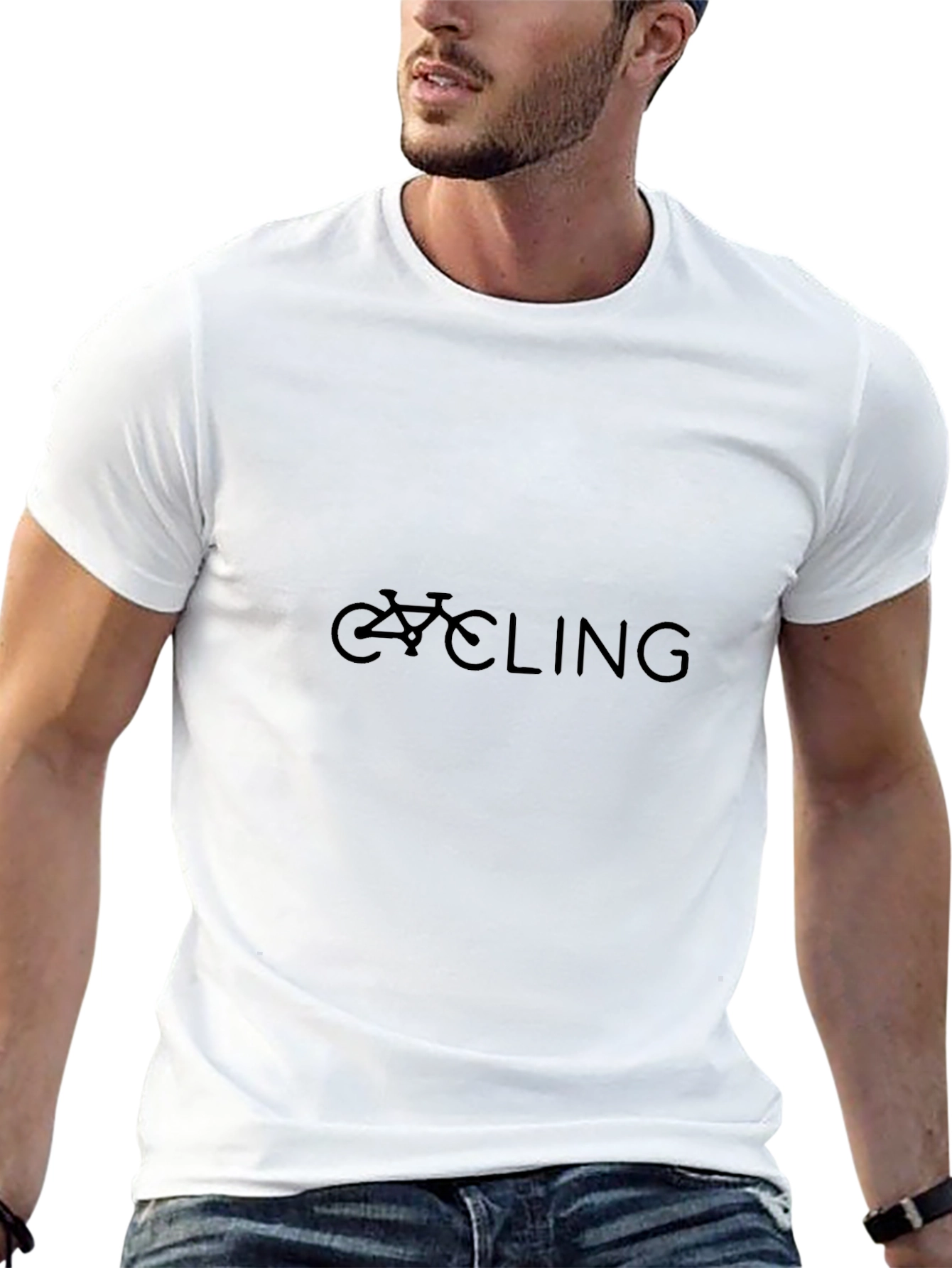 Cycling Graphic Print Crew Neck T-Shirt