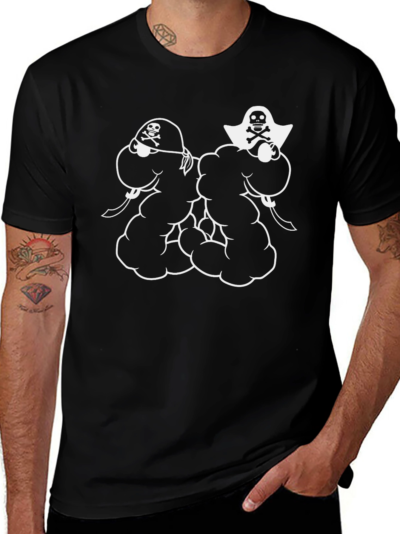 Pirate Skull Graphic Black T-Shirt