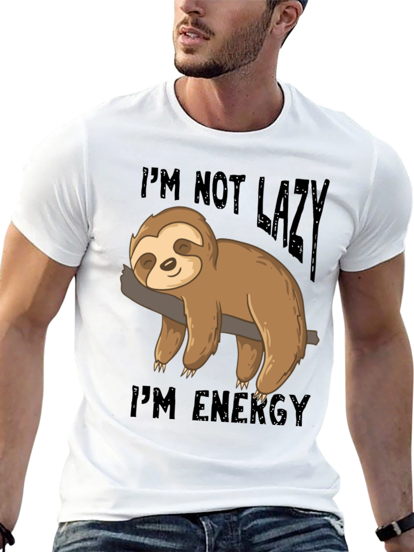 Lazy Sloth Energy T-Shirt - Comfortable Cotton Blend Tee