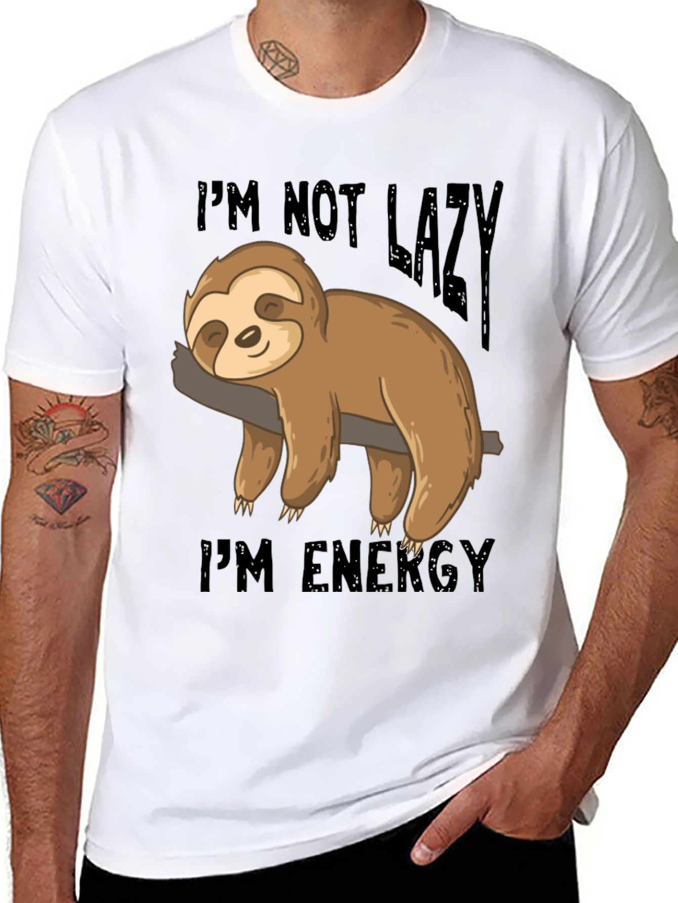 Lazy Sloth Energy T-Shirt - Comfortable Cotton Blend Tee