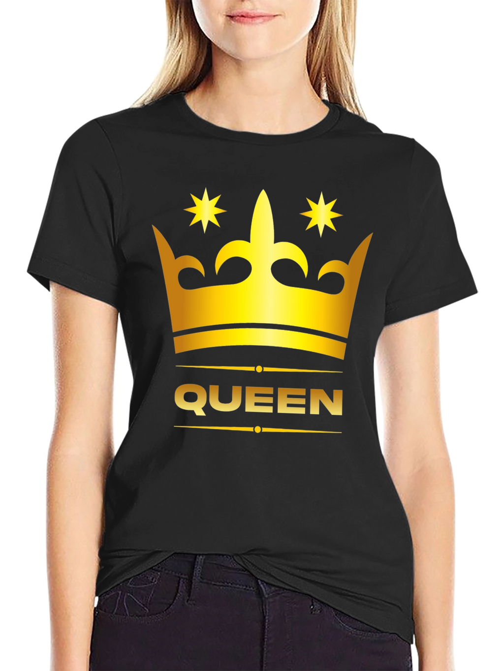 Queen Crown Graphic Tee - Stylish Black T-Shirt