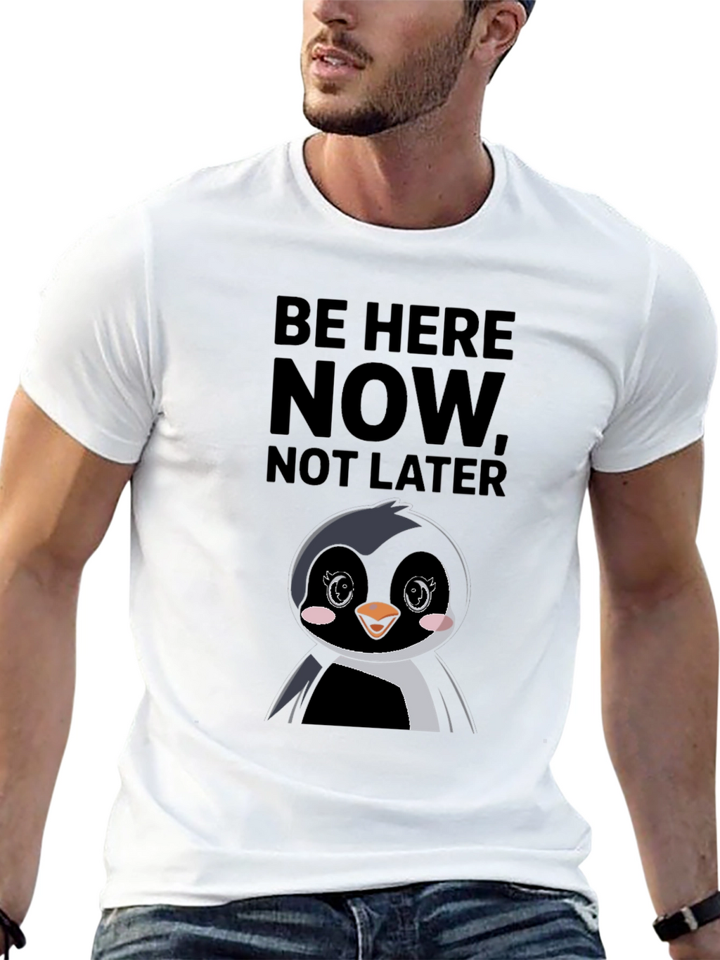 Be Here Now Penguin Graphic Tee