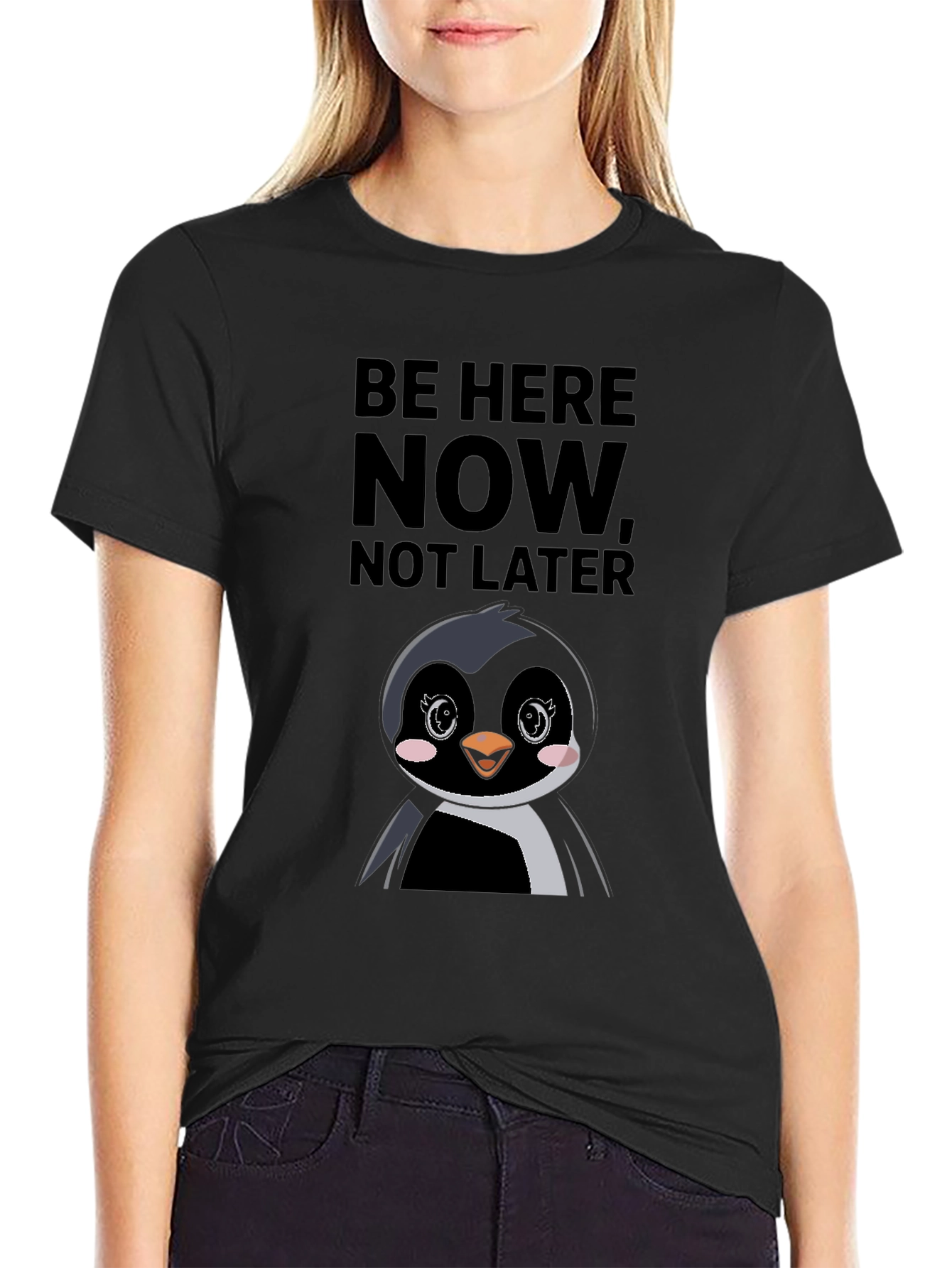 Be Here Now Penguin Graphic Tee