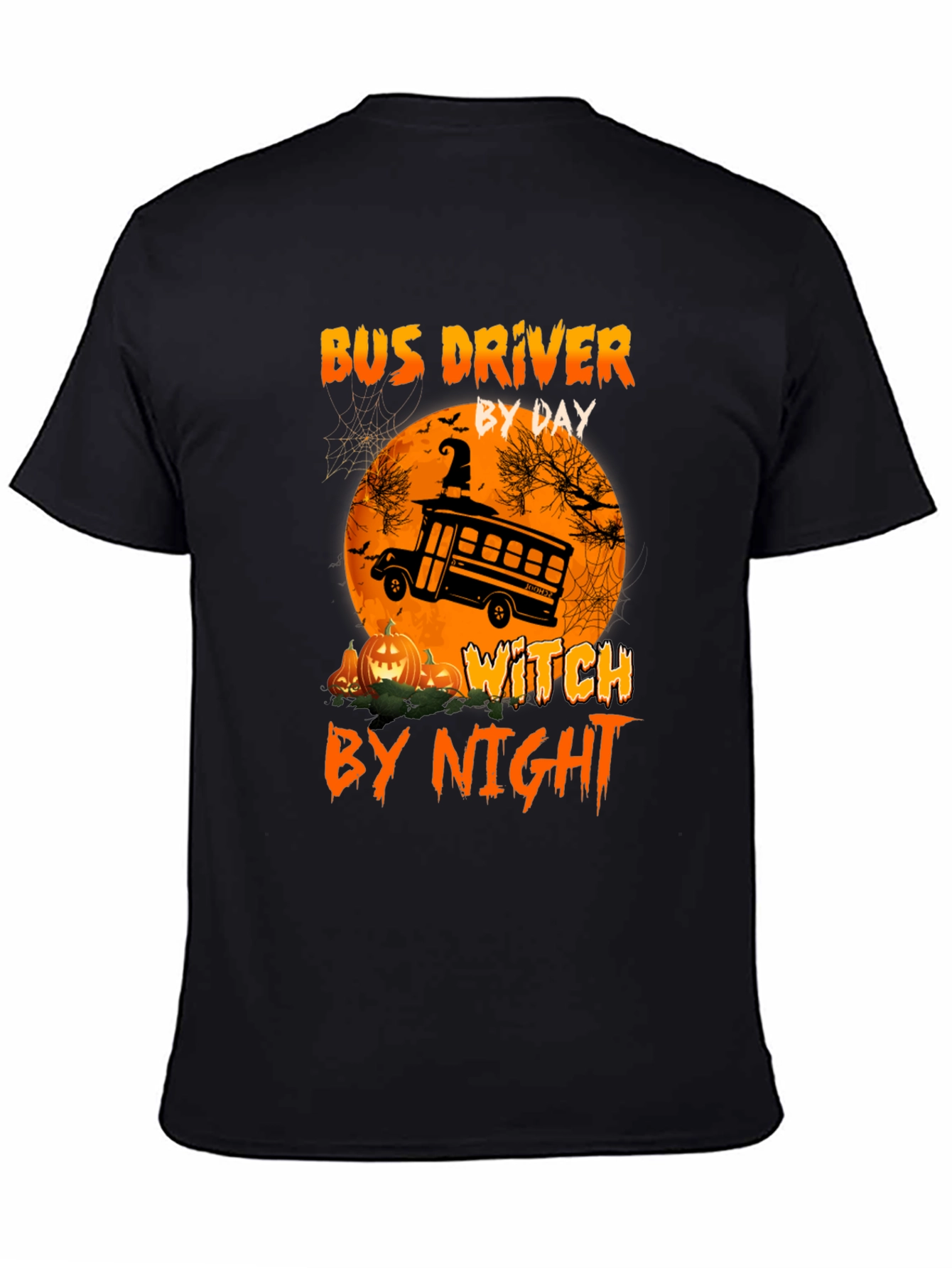Bus Driver By Day Witch By Night Halloween T-Shirt