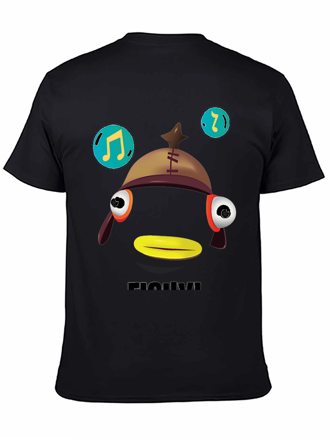 Funny Fish Head T-Shirt - Black Cotton Tee