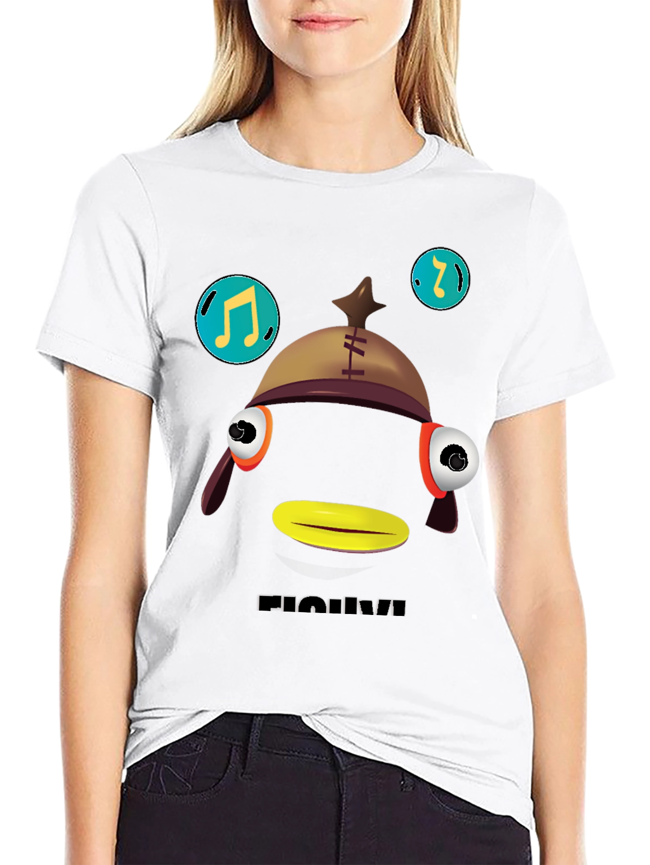 Funny Fish Head T-Shirt - Black Cotton Tee