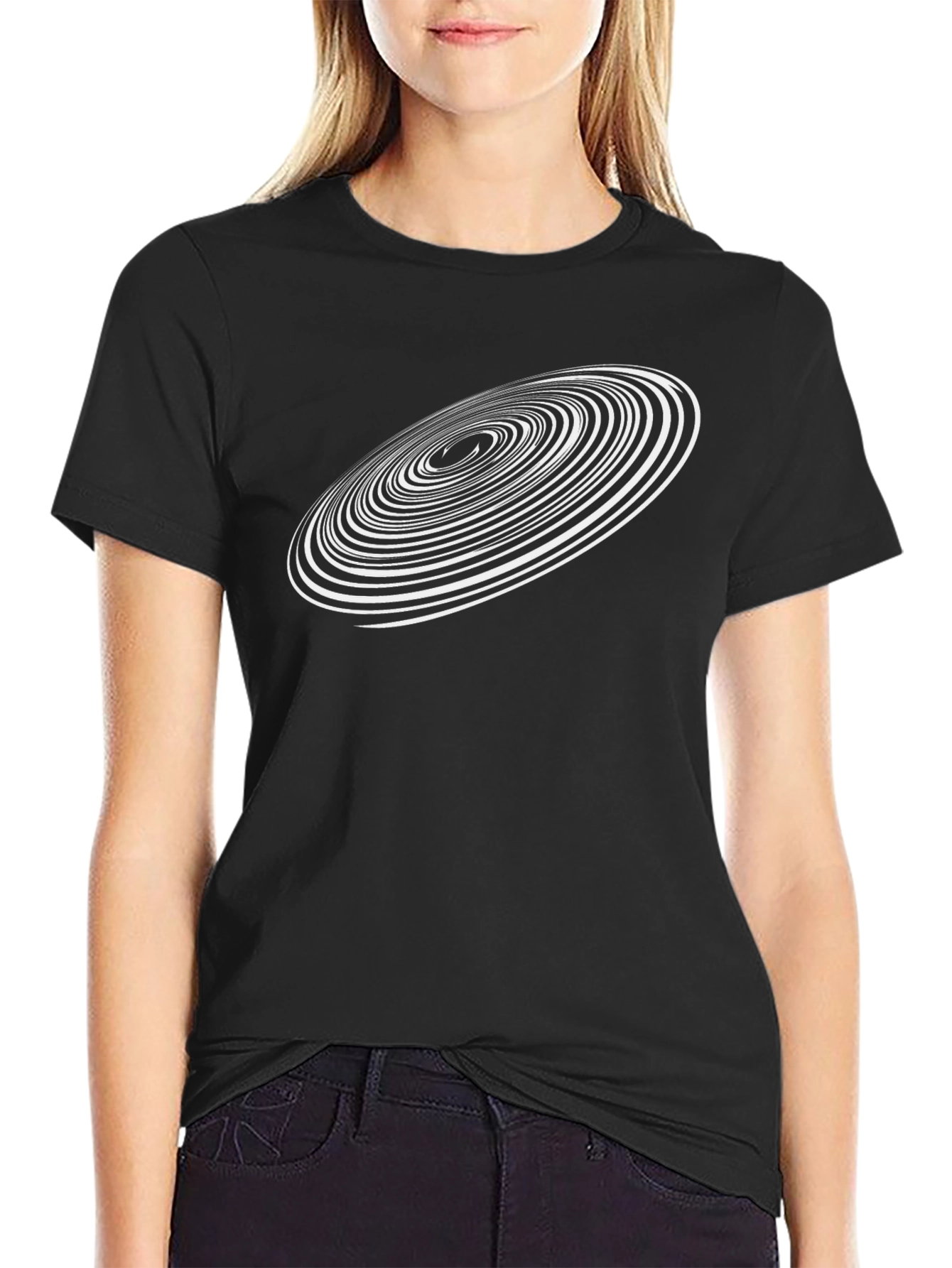 Black Hole Spiral Graphic Tee - Stylish & Unique Design