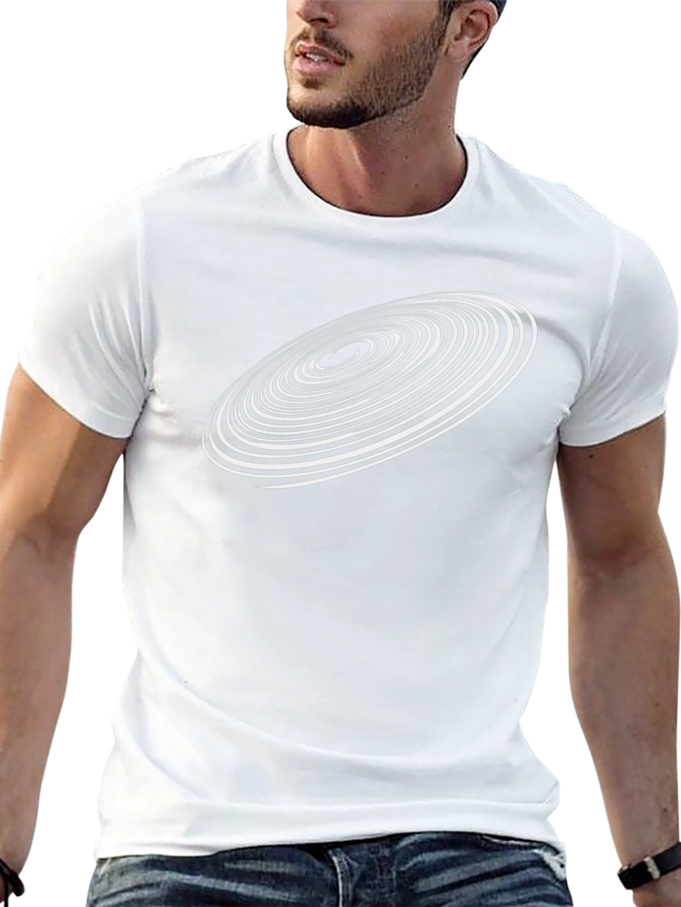 Black Hole Spiral Graphic Tee - Stylish & Unique Design