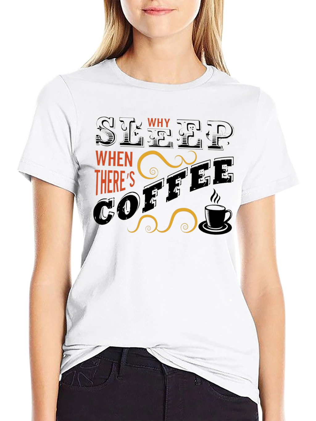 Sleep? Why? Coffee Graphic T-Shirt - Black