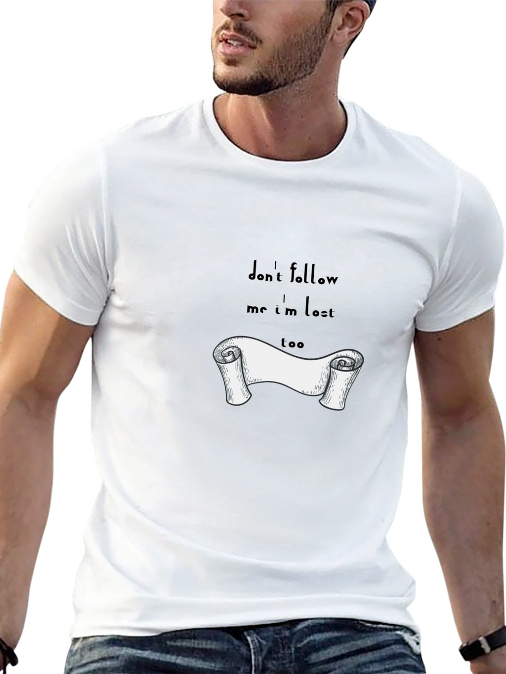 Lost Scroll Graphic T-Shirt - Classic Black Tee