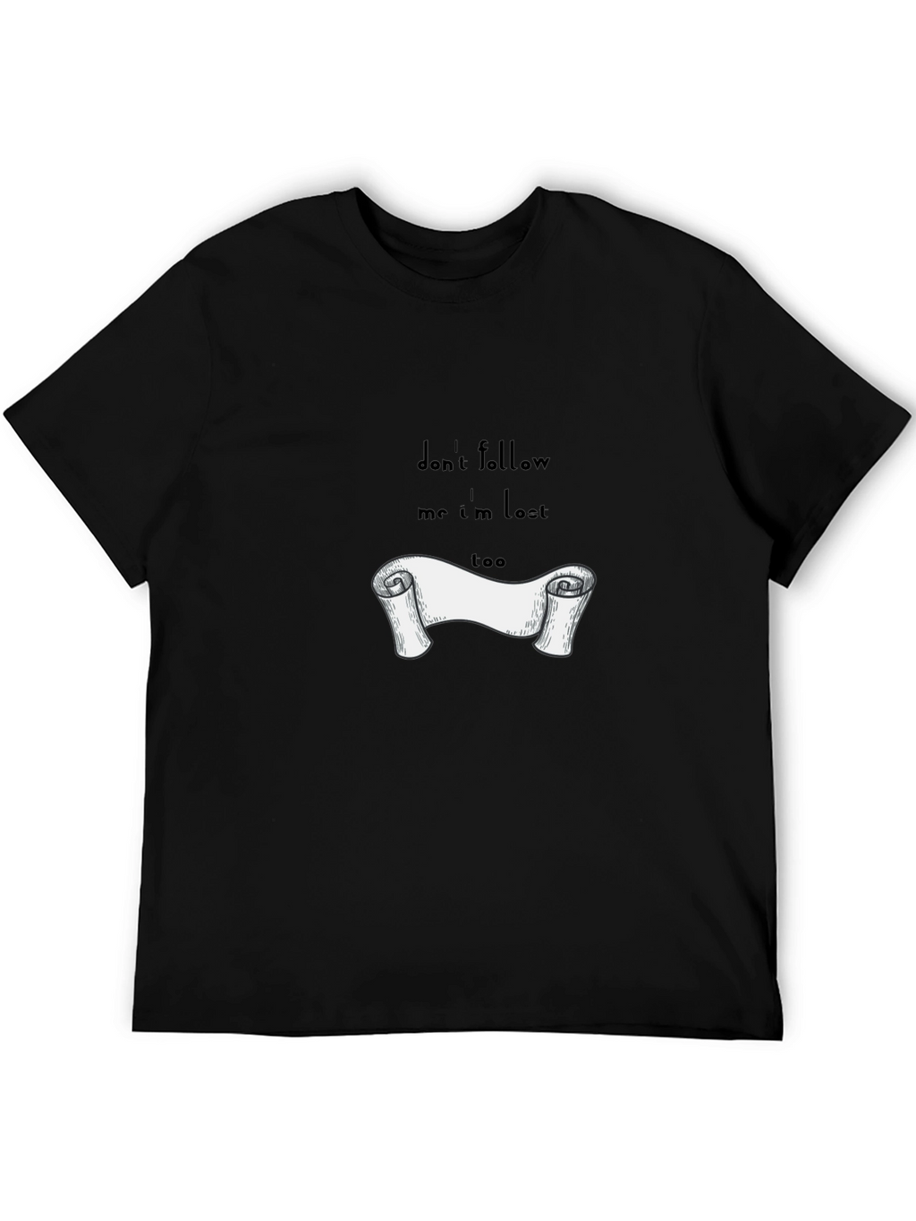 Lost Scroll Graphic T-Shirt - Classic Black Tee