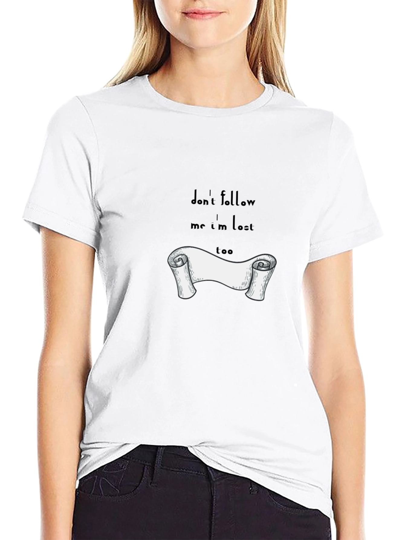 Lost Scroll Graphic T-Shirt - Classic Black Tee