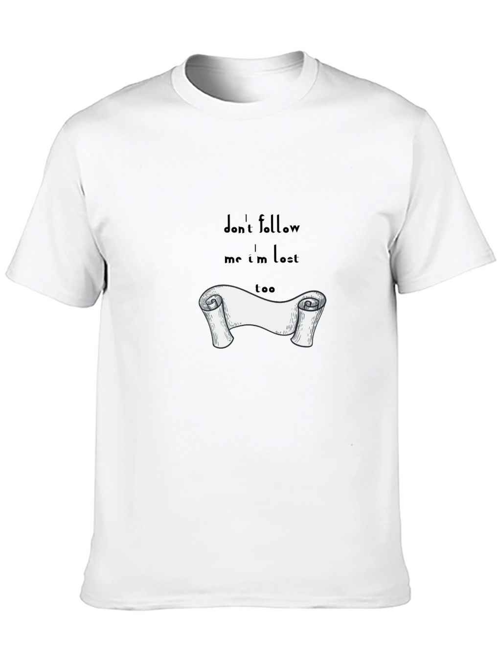 Lost Scroll Graphic T-Shirt - Classic Black Tee