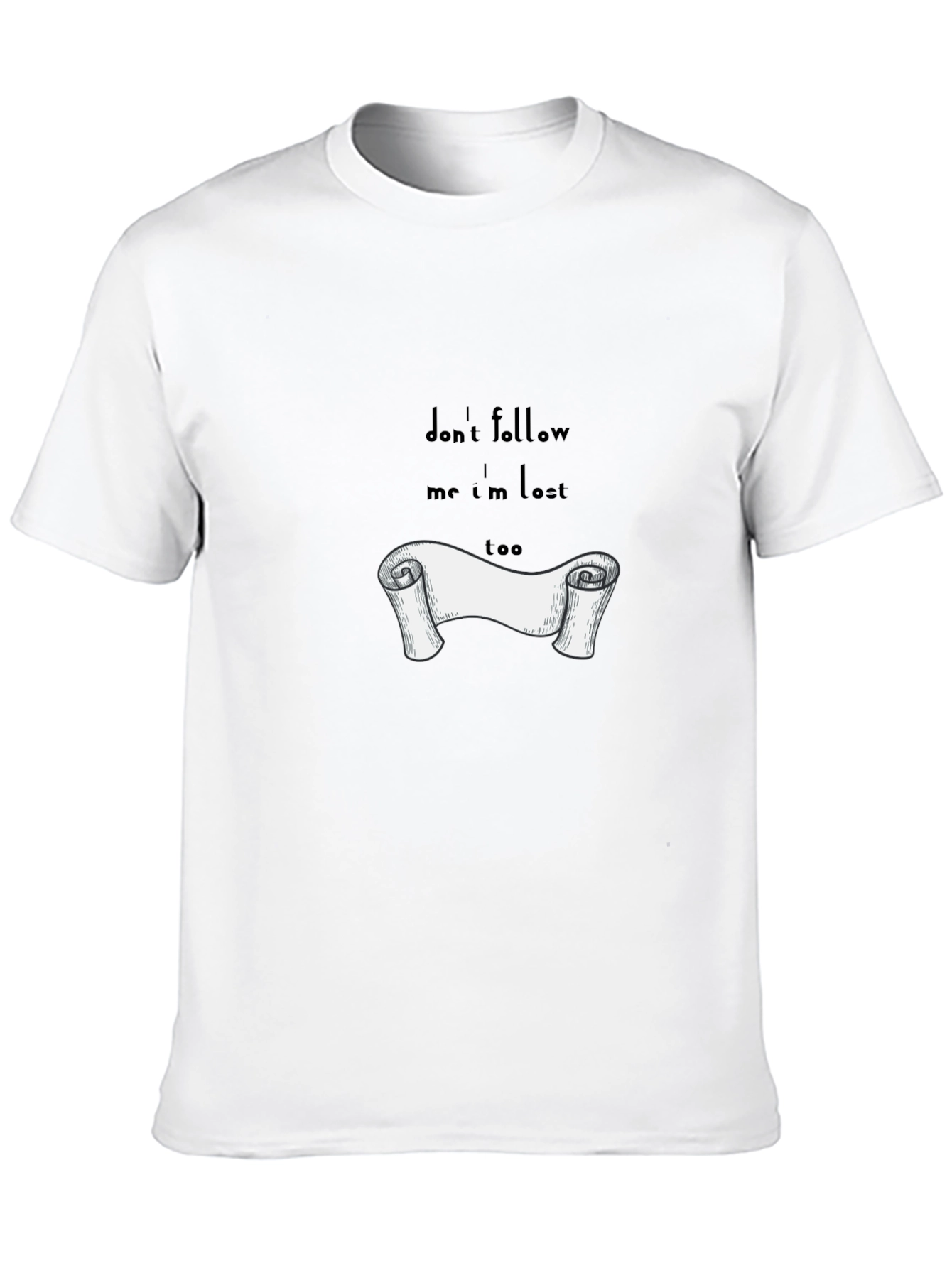 Lost Scroll Graphic T-Shirt - Classic Black Tee