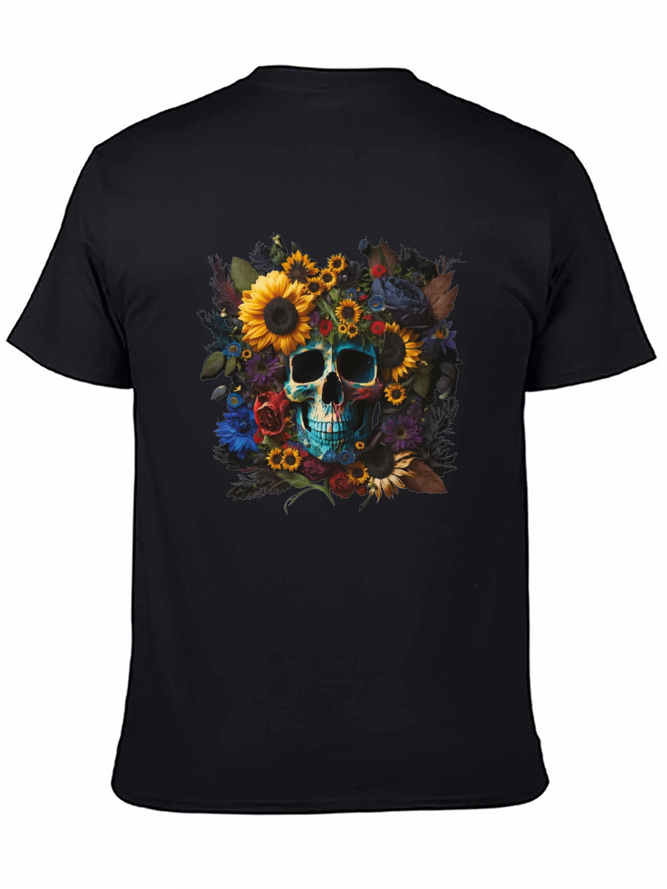 Floral Skull Graphic Tee - Unique Design