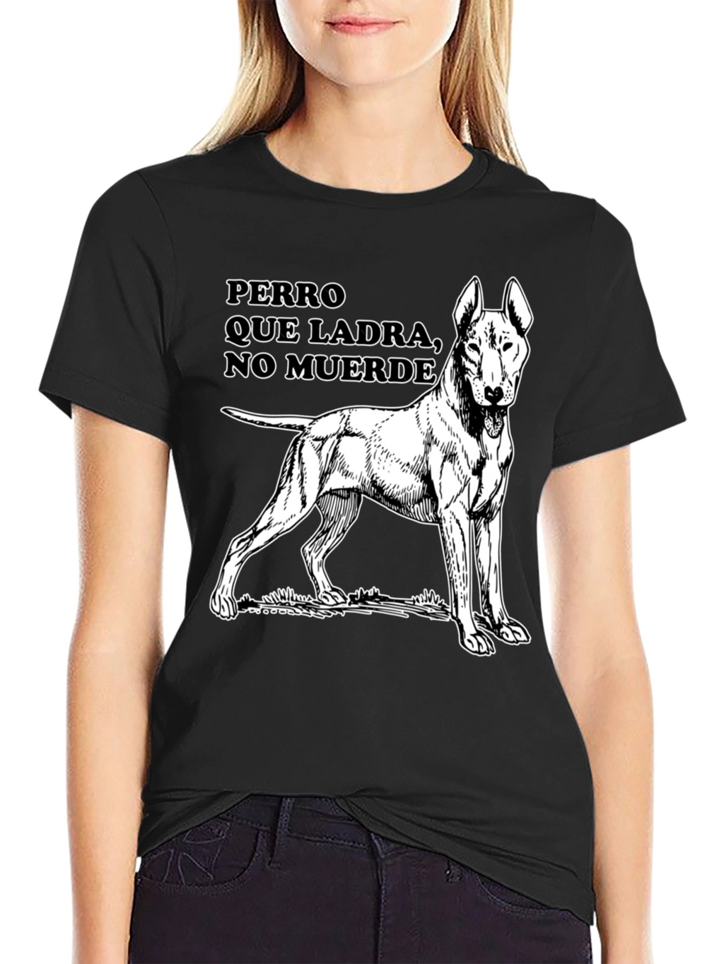 Dog Drawing T-Shirt - Perro Que Ladra Black Tee